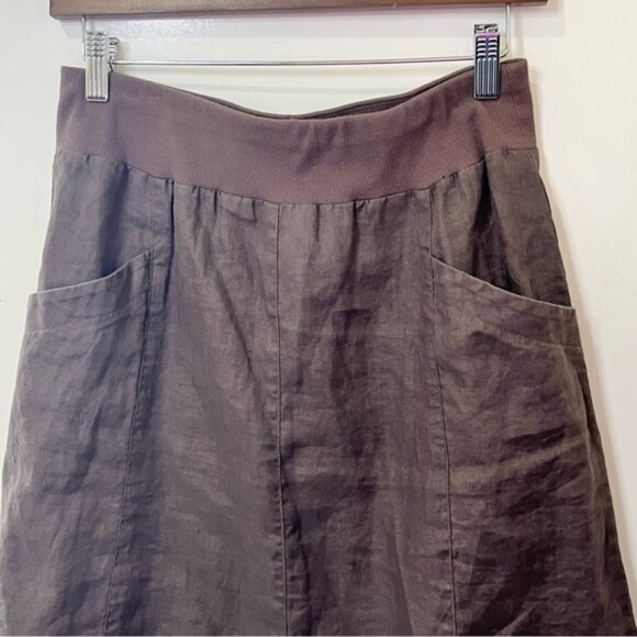 Eileen Fisher Brown Pleated A-Line Skirt for Work - Picture 3 of 7
